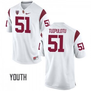 #51 Marlon Tuipulotu Trojans Youth Official Jersey White