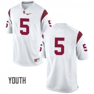 #5 Reggie Bush USC Youth No Name Stitch Jersey White