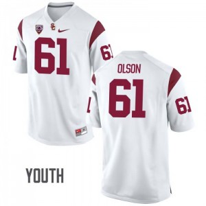 #61 Jake Olson USC Trojans Youth High School Jersey White