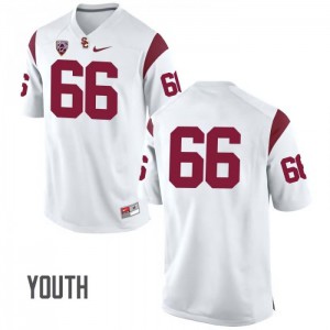 #66 Cole Smith Trojans Youth No Name Embroidery Jerseys White