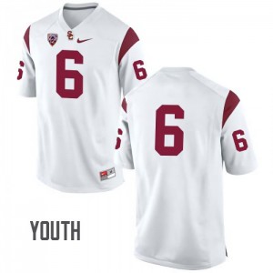 #6 Mark Sanchez Trojans Youth No Name Alumni Jerseys White