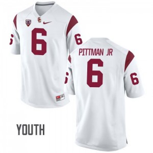 #6 Michael Pittman Jr Trojans Youth University Jerseys White