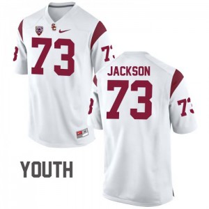 #73 Austin Jackson Trojans Youth NCAA Jerseys White