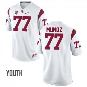 #77 Anthony Munoz USC Youth Stitch Jerseys White