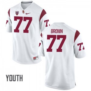 #77 Chris Brown USC Youth Stitch Jerseys White