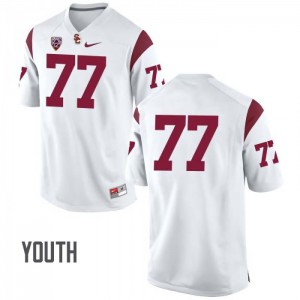 #77 Chris Brown Trojans Youth No Name College Jersey White