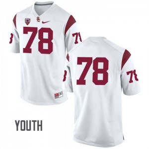 #78 Jay Tufele Trojans Youth No Name Stitched Jerseys White