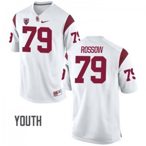 #79 Connor Rossow USC Trojans Youth Football Jersey White
