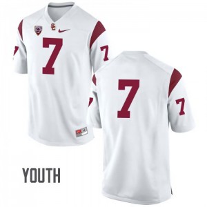 #7 Marvell Tell III USC Youth No Name High School Jerseys White