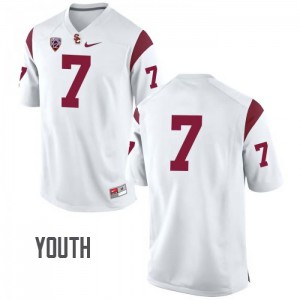 #7 Matt Barkley Trojans Youth No Name High School Jerseys White