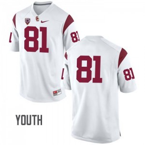 #81 Trevon Sidney Trojans Youth No Name Embroidery Jersey White