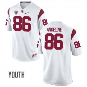 #86 Cary Angeline Trojans Youth Stitched Jerseys White
