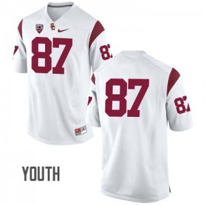 #87 Alec Hursh USC Youth No Name Official Jersey White