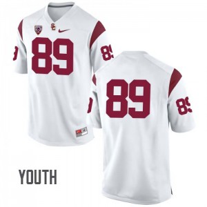 #89 Christian Rector Trojans Youth No Name Embroidery Jersey White