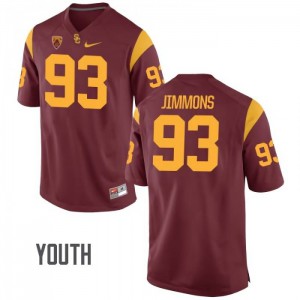 #93 Liam Jimmons USC Youth Embroidery Jerseys Cardinal