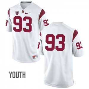 #93 Liam Jimmons USC Youth No Name Embroidery Jerseys White