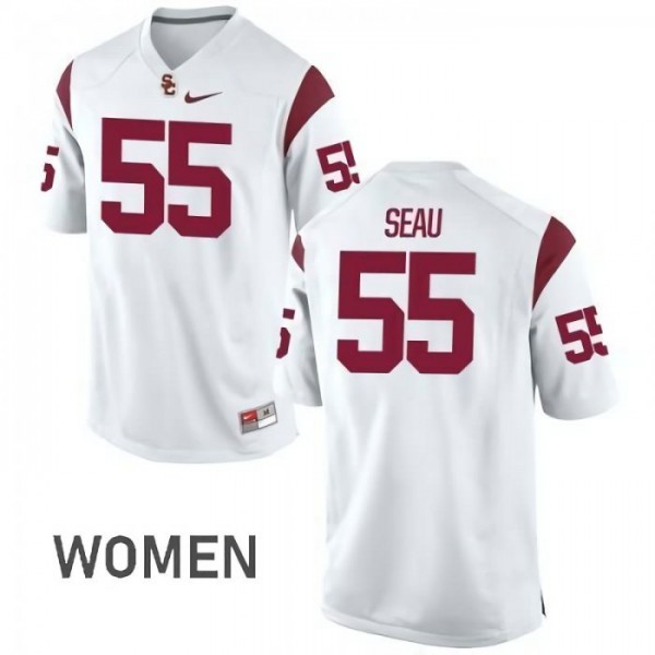 55 Junior Seau USC Trojans Women's High School Jersey White